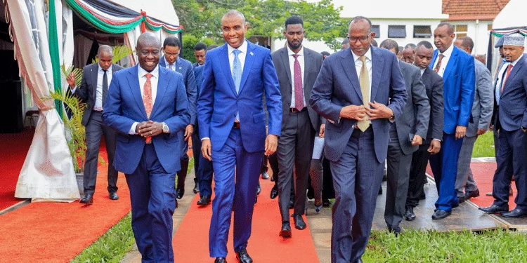 Former DP Rigathi Gachagua (L) alongside Aden Duale (R)