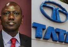 Sifuna warns “pack and go” approach could hurt investment and job Opportunities for Kenyans. Image of President William Ruto alongside the Logo of Tata Chemicals.